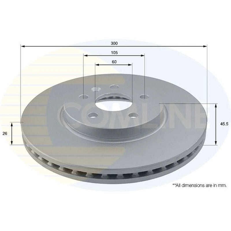 Comline 2 x Front Brake Discs ADC1162V