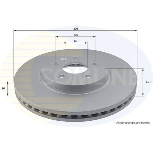Comline 2 x Front Brake Discs ADC1162V