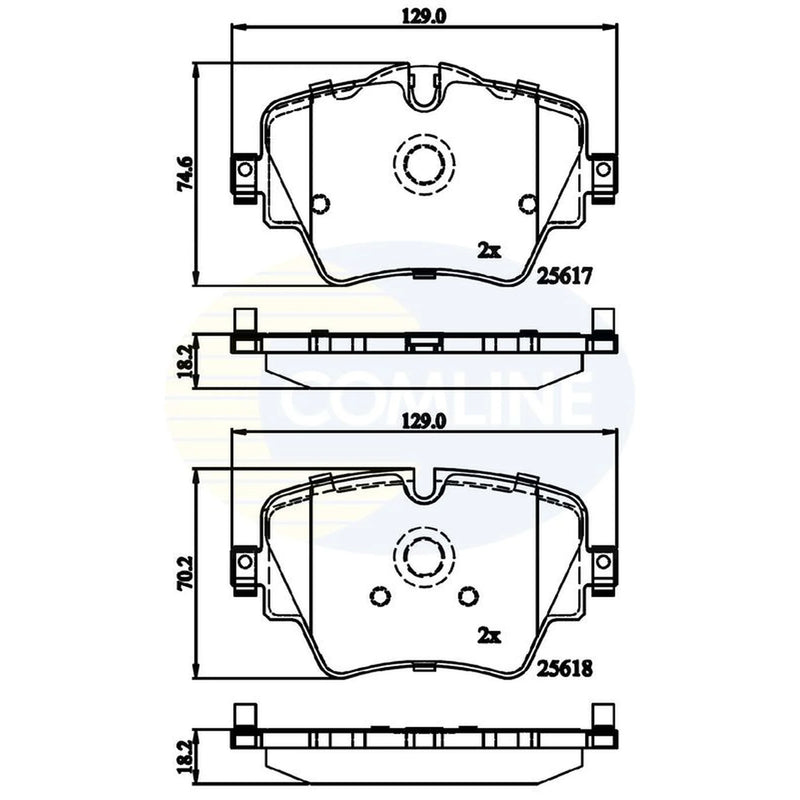 Comline 4 x Front Brake Pad Set CBP02319