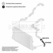 Borg & Beck Intercooler Turbo Charge Air Hose Front BTH1066