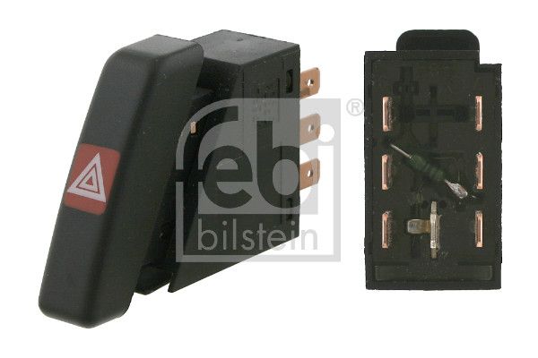 Febi Hazard Warning Light Switch Dashboard 7 Connectors fits Vauxhall Astra