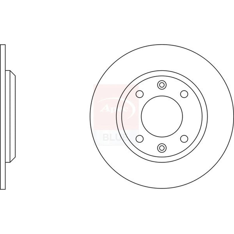 Apec 2 x Solid Rear Brake Discs SDK6003