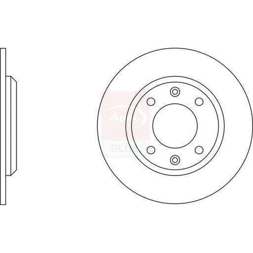 Apec 2 x Solid Rear Brake Discs SDK6003