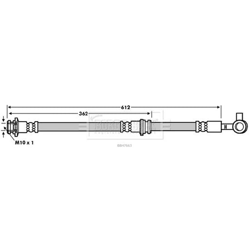 Borg & Beck Brake Hydraulic Hose Line Front Right BBH7663