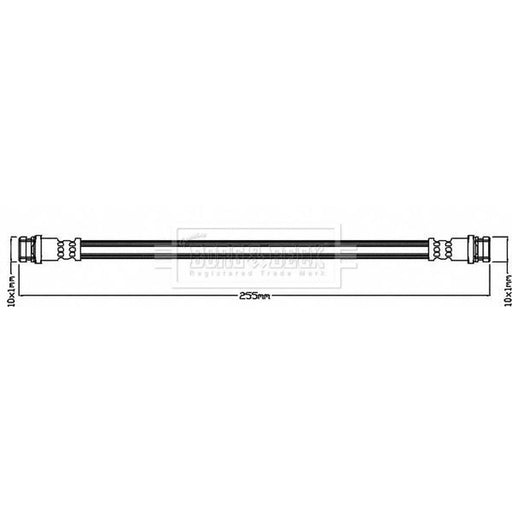 Borg & Beck Brake Hydraulic Hose Line Rear Left BBH8247