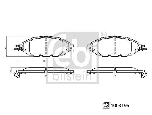 Febi Front Brake Pad Set fits Nissan Pathfinder IV 2014 on 3.5