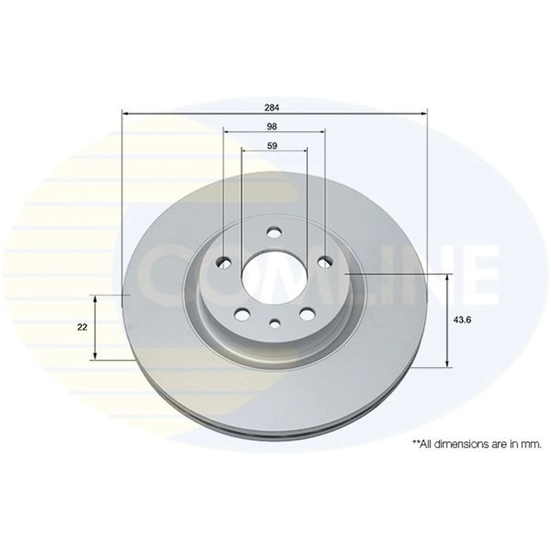 Comline 2 x Front Brake Discs ADC1848V