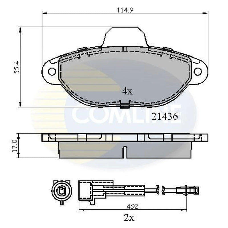 Comline 4 x Front Brake Pad Set CBP2509
