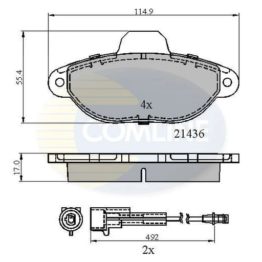 Comline 4 x Front Brake Pad Set CBP2509