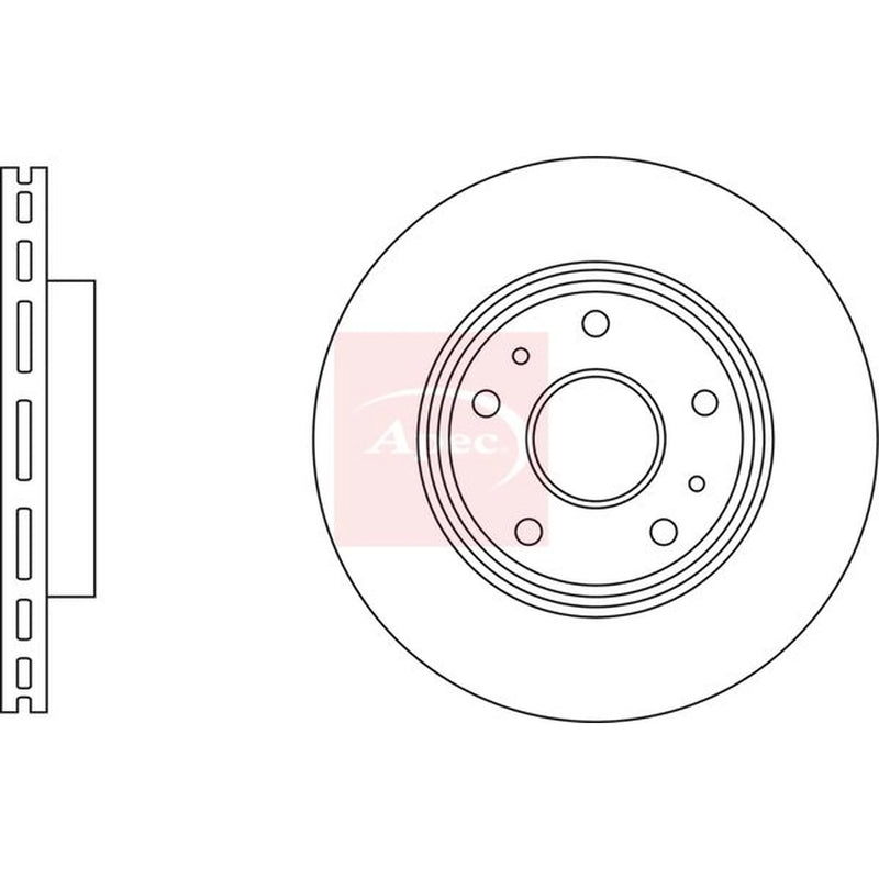 Apec 2 x Vented Front Brake Discs DSK3207