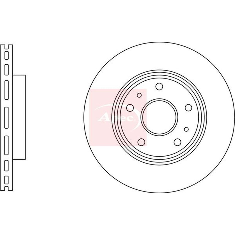 Apec 2 x Vented Front Brake Discs DSK3207
