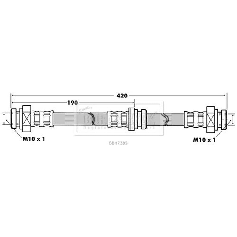 Borg & Beck Brake Hydraulic Hose Line Rear Left BBH7385
