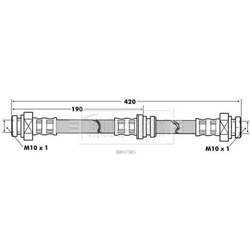 Borg & Beck Brake Hydraulic Hose Line Rear Left BBH7385