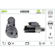 Valeo Starter Motor 12V 1.8kW 10 Teeth 438528