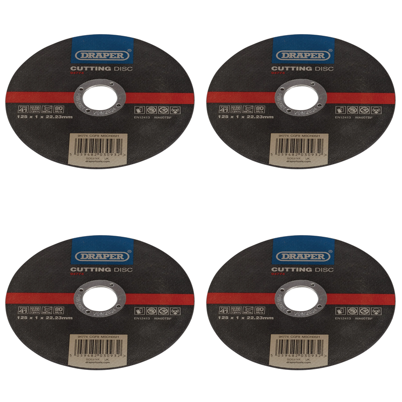 Draper Metal Cutting Disc, 125mm x 1mm x 22.23mm - CGF9