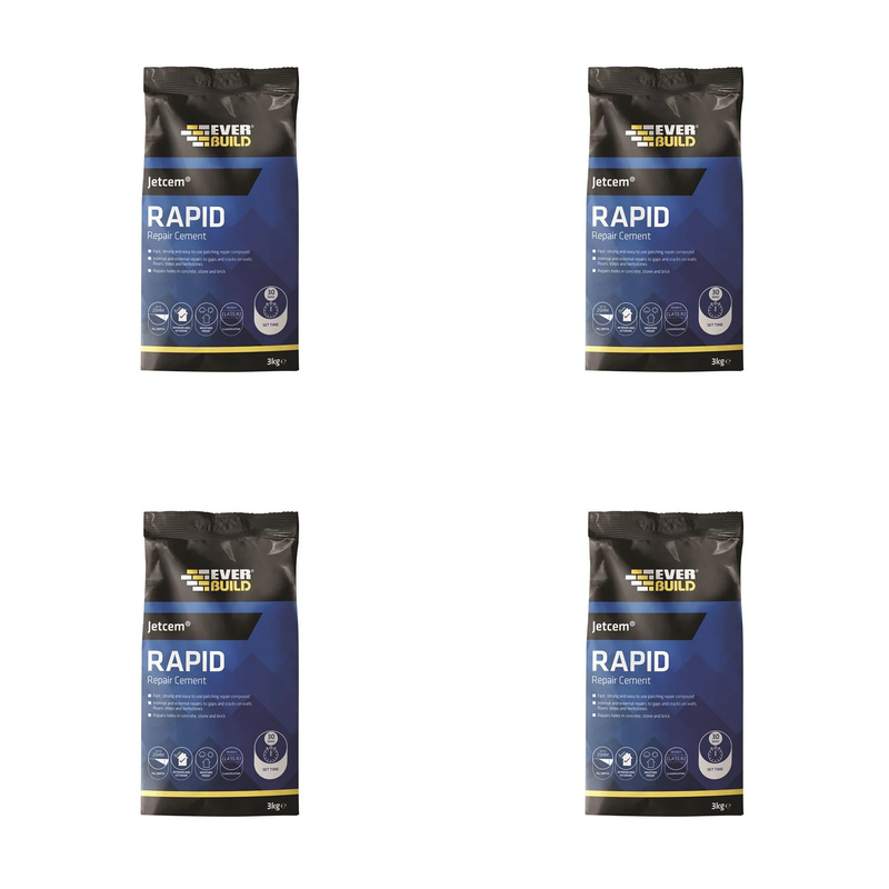 Everbuild Sika Jetcem Rapid Set Cement 12kg (4 x 3kg Packs) - 620460 kit