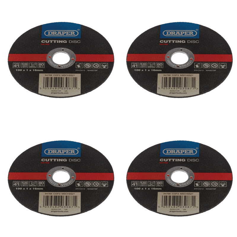 Draper Metal Cutting Disc, 100 x 1 x 16mm - CGF3