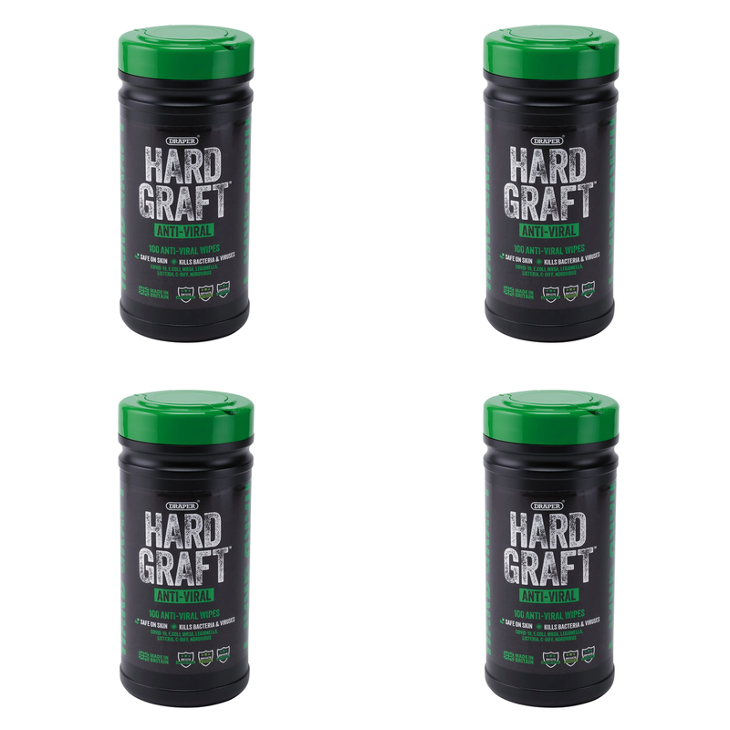 Hard Graft Anti-Viral Wipes Tub - Multi-Pack Options Available