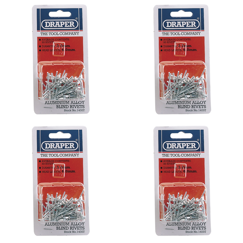 Draper Blind Rivets, 3.2mm - Pack of 50