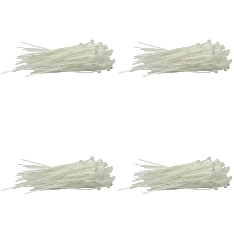 Draper Cable Ties, 2.5 x 100mm, White - Multiple Pack Options