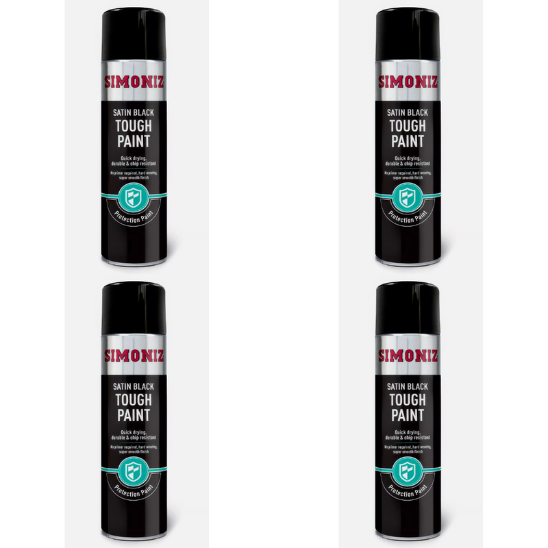 Simoniz Tough Satin Black Aerosol Spray Paint 500ml SIMVHT51D