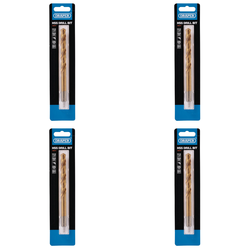 Draper HSS Titanium Drill Bit, 11 x 130mm - Multi-Pack Options