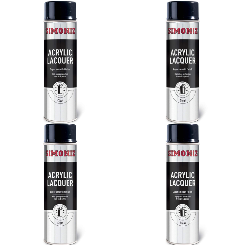 Simoniz Clear Acrylic Lacquer Spray Paint 500ml - High Gloss Finish