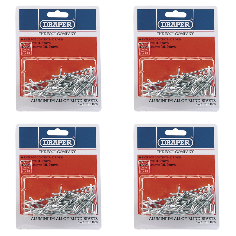 Draper Blind Rivets, 50 Pieces, Aluminium with Steel Mandrel