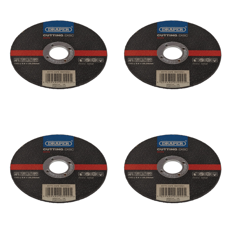 Draper Metal Cutting Disc, 115mm x 2.5mm x 22.23mm