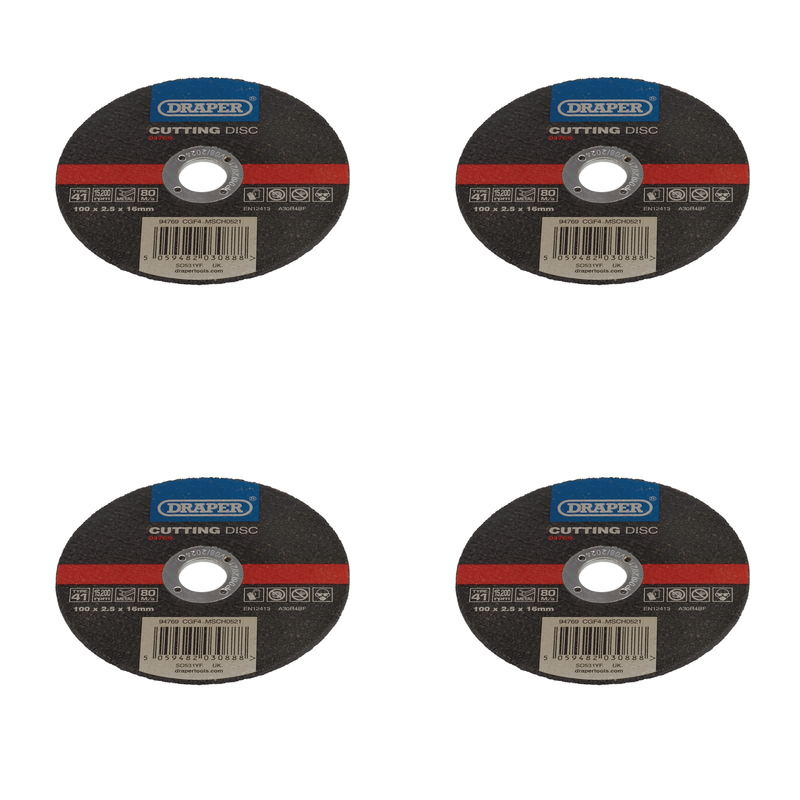 Draper Metal Cutting Disc, 100 x 2.5 x 16mm - CGF4