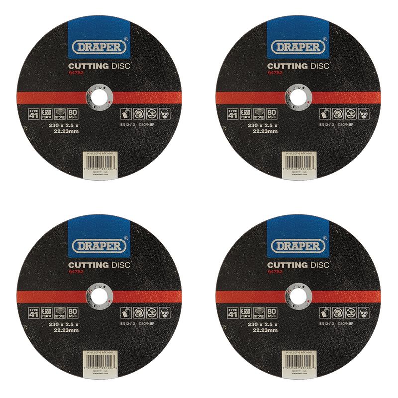 Draper Flat Stone Cutting Disc 230mm - Multi-Pack Options