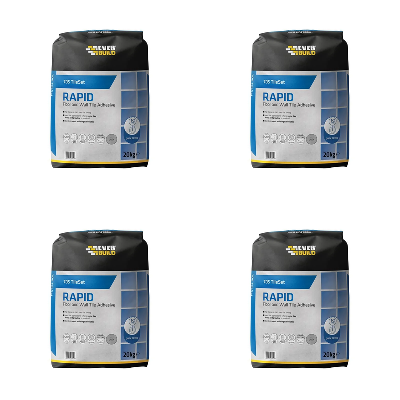 Everbuild Sika 705 Rapid Set Tile Mortar 20kg - 486663 kit