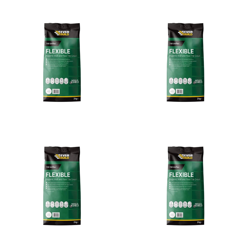 Everbuild Sika 730 Uniflex Hygienic Tile Grout White 2.5kg - 695765