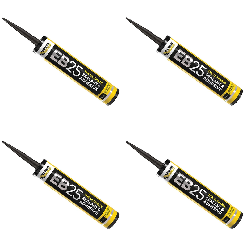 Everbuild Sika EB25 Hybrid Sealant Adhesive Black 300ml - 605669