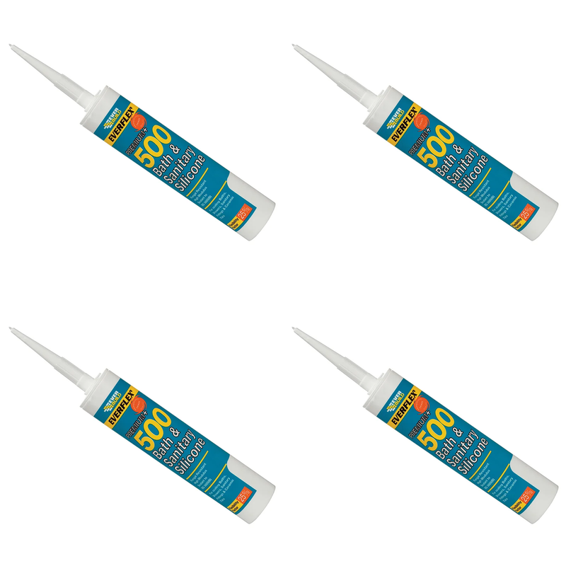 Everbuild Sika 500 Bath & Sanitary Silicone Sealant Manhattan Grey 290ml