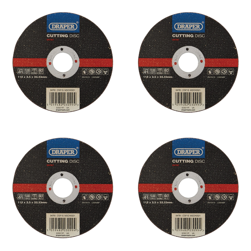Draper Flat Stone Cutting Disc, 115mm x 2.5mm - CGF15