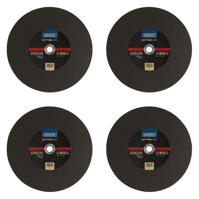 Draper Metal Cutting Disc, 300mm x 3mm x 20mm - Multi-Pack Options