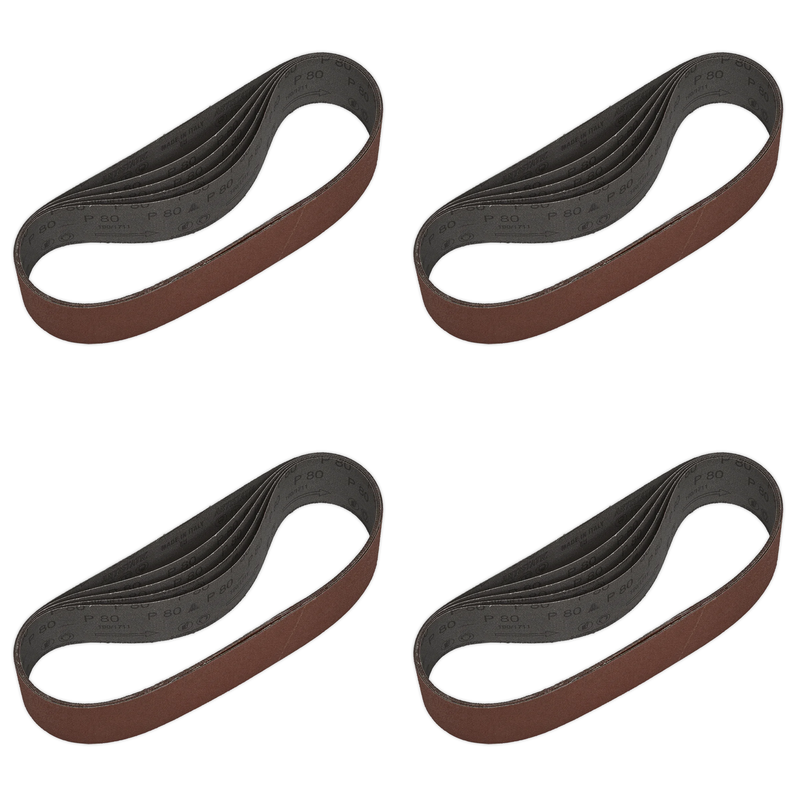 Sealey 50 x 686mm Sanding Belt 80Grit - Pack of 5 - SB007 Trade Quality