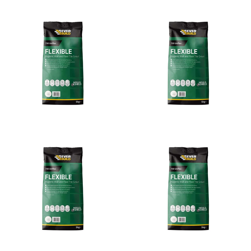 Everbuild Sika 730 Uniflex Hygienic Tile Grout Ivory 5kg - 486466