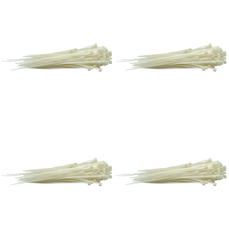 Draper Cable Ties, 3.6 x 150mm, White - Multiple Pack Options