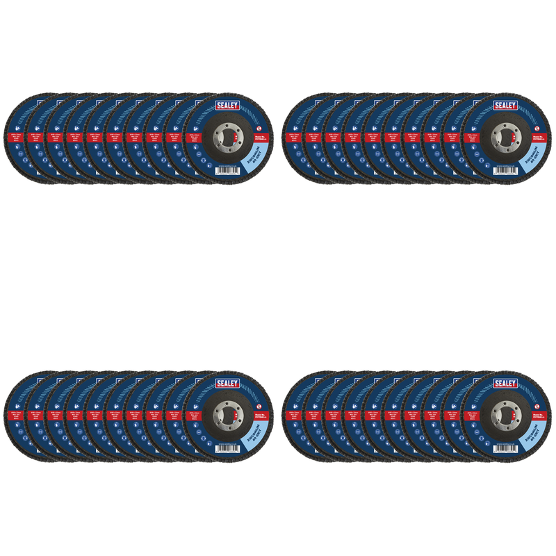 Sealey 115mm Zirconium Flap Discs 40Grit 22mm Bore - Pack of 10 - FD1154010