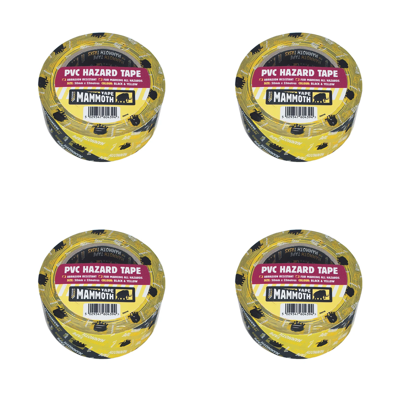 Everbuild Sika Mammoth Hazard Tape Black/Yellow 50mm x 33m - 488639