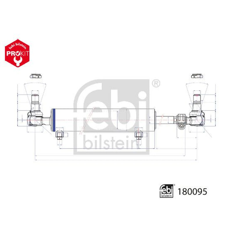 Febi Power Steering Slave Cylinder Rear 180095