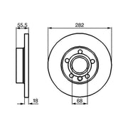 Bosch 2 x Solid Front Brake Discs 0 986 478 870