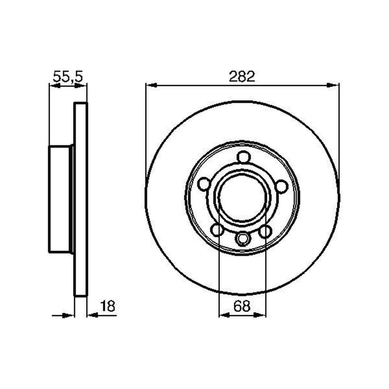 Bosch 2 x Solid Front Brake Discs 0 986 478 870