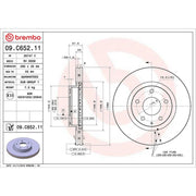 Brembo 2 x Internally Vented Front Brake Discs 09.C652.11
