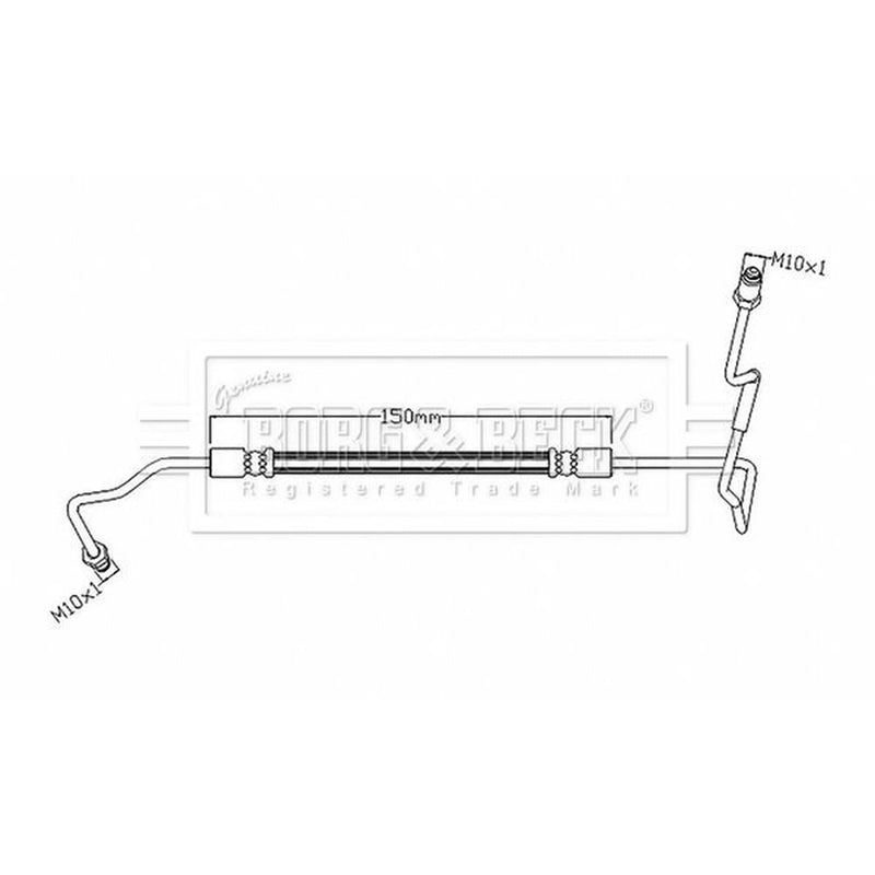 Borg & Beck Brake Hydraulic Hose Line Rear BBH8877