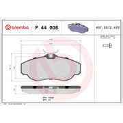 Brembo 4 x Front Brake Pad Set P44008