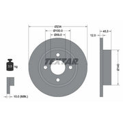 Textar 2 x Solid Front Brake Discs 92063300