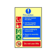 Scan Fire Action Procedure - Photoluminescent Sign 200 x 300mm - 0202